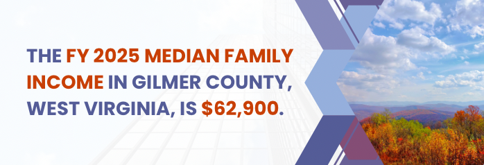 <p>The FY 2025 median family income in Gilmer County, West Virginia, is $62,900.</p>