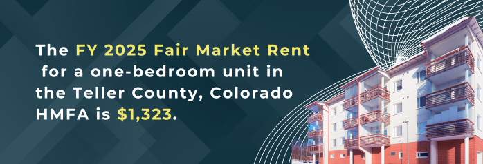 <p>The FY 2025 Fair Market Rent for a one-bedroom unit in the Teller County, Colorado HMFA is $1,323.</p>