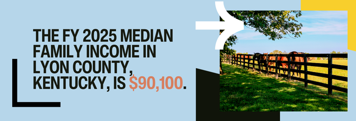 <p>The FY 2025 median family income in Lyon County, Kentucky, is $90,100.</p>